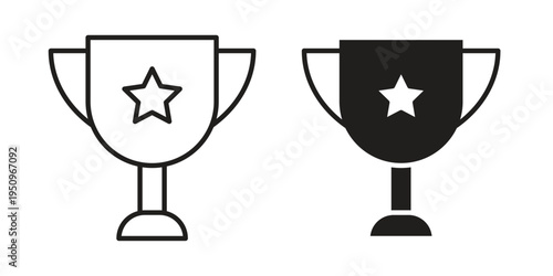 Trophy icon logo concept on white background. Suitable for use on web apps