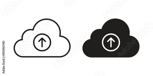 Upload to Cloud icon logo concept on white background. Suitable for use on web apps