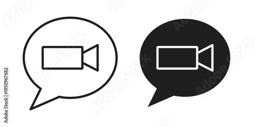Video call icon logo concept on white background. Suitable for use on web apps