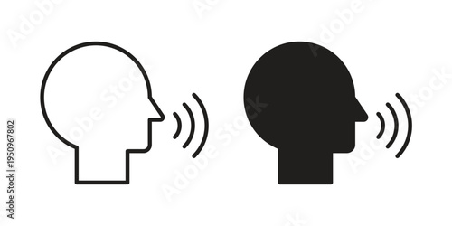 Voice icon logo concept on white background. Suitable for use on web apps