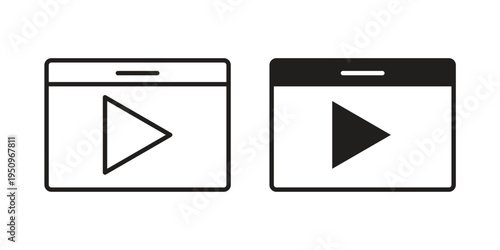 Video icon logo concept on white background. Suitable for use on web apps