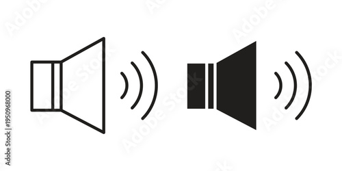 Volume icon logo concept on white background. Suitable for use on web apps
