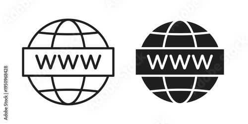 Website globe icon logo concept on white background. Suitable for use on web apps