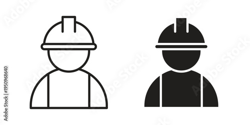 Worker icon logo concept on white background. Suitable for use on web apps