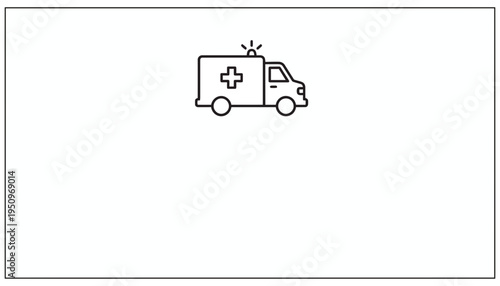 Ambulance Icon, Emergency Medical Service Vehicle, Healthcare Symbol