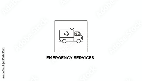 Ambulance Icon, Emergency Medical Services Vehicle, Healthcare Symbol