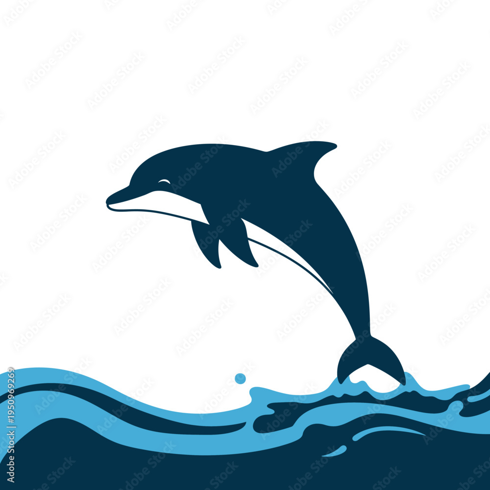 Obraz premium Dolphin jumping out of water.