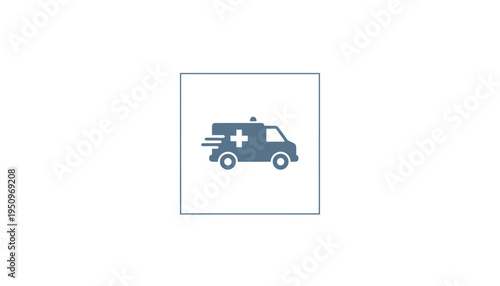 Ambulance Icon, Emergency Medical Vehicle, Healthcare Transport Symbol