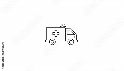Ambulance icon, medical emergency vehicle, healthcare symbol, emergency transport, first aid service