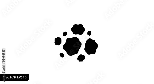 Black Ink Blots Vector Graphic Design.