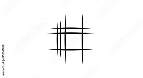 Black intersecting lines forming square.