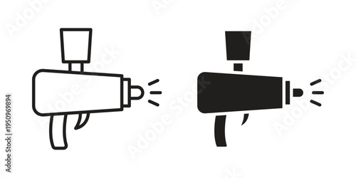 Airbrush icon for web apps, mobile apps. Graphic element illustration