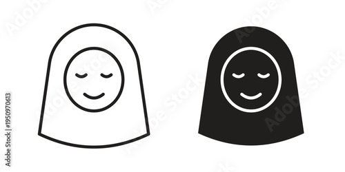 Arab woman icon for web apps, mobile apps. Graphic element illustration