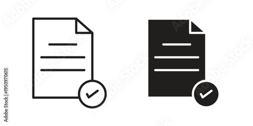 Approval icon for web apps, mobile apps. Graphic element illustration