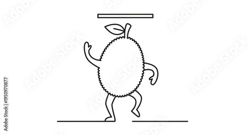 Funny Jackfruit Character Dancing with Joy on White Background