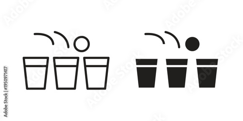 Beer pong icon for web apps, mobile apps. Graphic element illustration