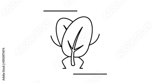 Funny cartoon spinach character dancing with joy, isolated on white background