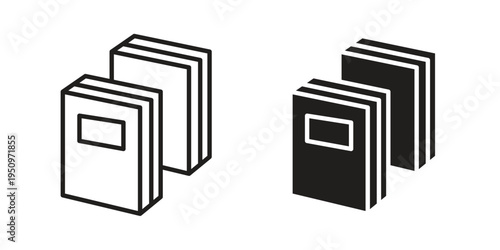 Books icon for web apps, mobile apps. Graphic element illustration