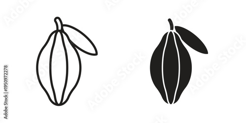 Cacao Icon for web apps, mobile apps. Graphic element illustration
