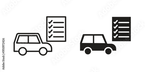Car repair check list icon for web apps, mobile apps. Graphic element illustration
