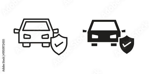 Car insurance icon for web apps, mobile apps. Graphic element illustration