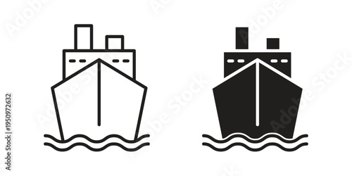 Cargo Ship icon for web apps, mobile apps. Graphic element illustration