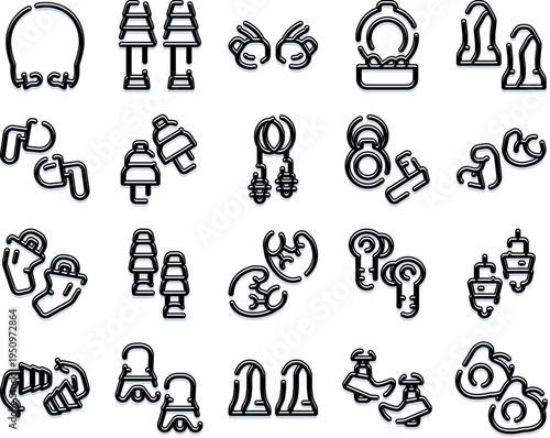 Collection of ear and hearing protection devices including foam and silicone earplugs, ear defenders and accessories for noise reduction, industrial and personal safety use