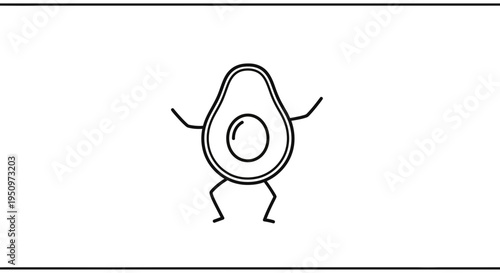 Funny Avocado Character Dancing with Joy