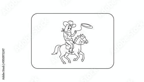 Funny Banana Cowboy Riding Horse with Lasso