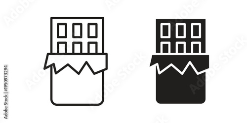 Chocolate icon for web apps, mobile apps. Graphic element illustration