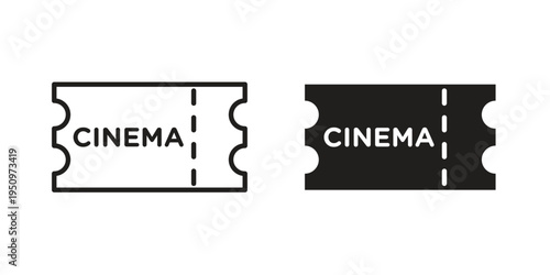 Cinema tickets icon for web apps, mobile apps. Graphic element illustration