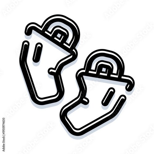 Two illustrated car seat belt buckles in a bold black outline style on a white background, representing automotive safety, protection, and responsible travel