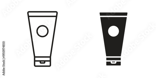 Cream tube icon for web apps, mobile apps. Graphic element illustration