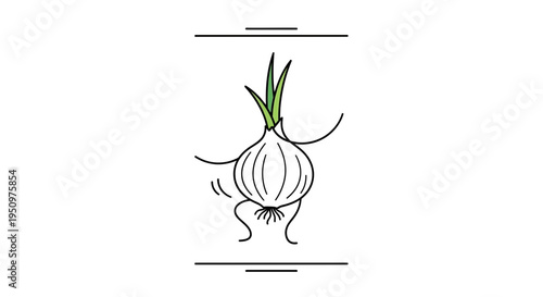 Dancing Onion Character with Arms and Legs, Funny Vegetable Illustration