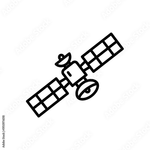 Satellite in Space Orbiting Earth System.