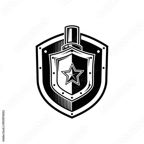 Shield with star emblem icon.