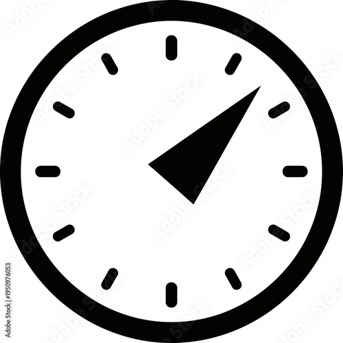 Simple black and white clock face.