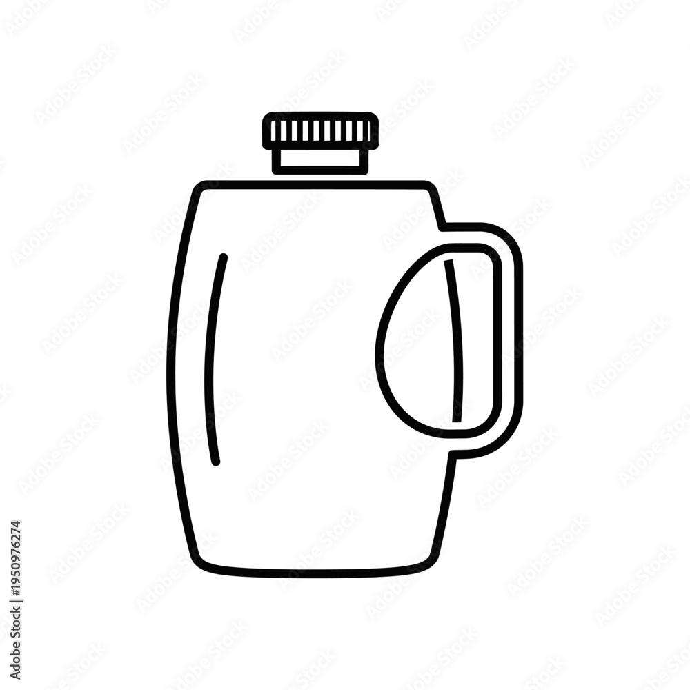 Fototapeta premium Black and white milk bottle icon.