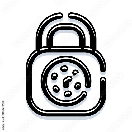 Padlock with integrated clock face representing scheduled access, time based security and controlled protection for timed privacy, countdown locks, and restricted access management