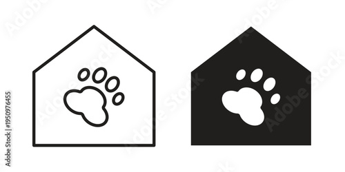 Dog Shelter icon for web apps, mobile apps. Graphic element illustration