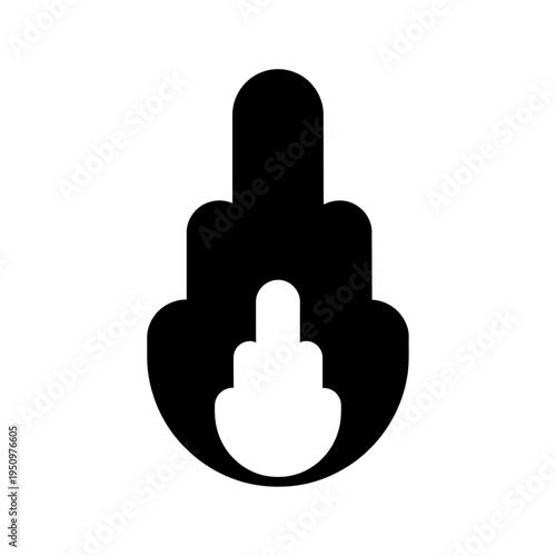 Black thumb up hand sign gesture.