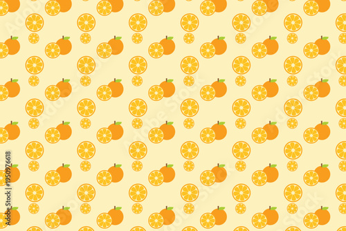 Seamless Orange Fruit Pattern Background