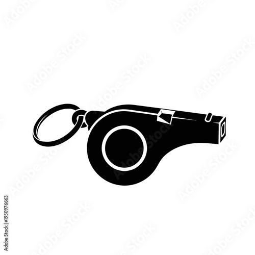 Black Whistle Keychain Close Up.
