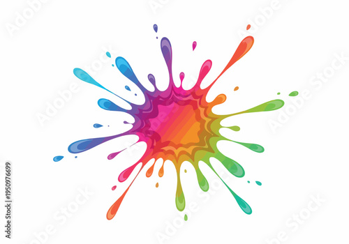 Vibrant Splash of Rainbow Colors Exploding Outward in a Dynamic Abstract Design