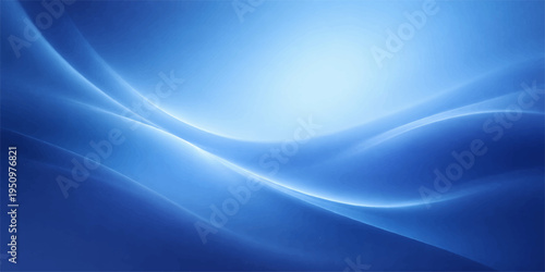 Abstract blue waves flow in a smooth motion creating a light textured pattern of flowing curves and energy for a fractal art background design