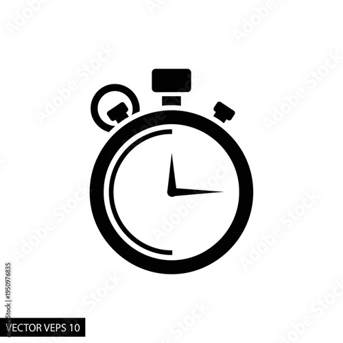Stopwatch timer icon vector graphic.
