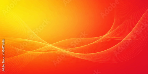 Abstract red and orange background illustration featuring flowing waves and light curves in a vibrant motion pattern with blue fractal lines and energy textures for a modern vector wallpaper