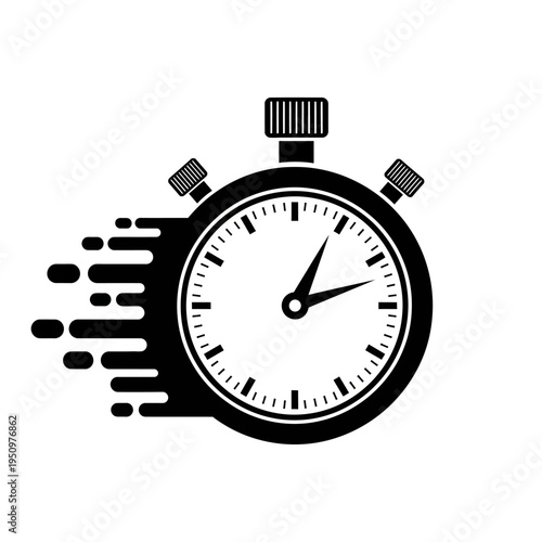 Stopwatch with abstract speed lines.