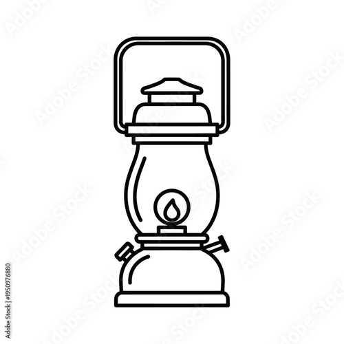 Vintage kerosene lamp with handle.