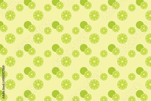 Seamless Lime Fruit Pattern Background